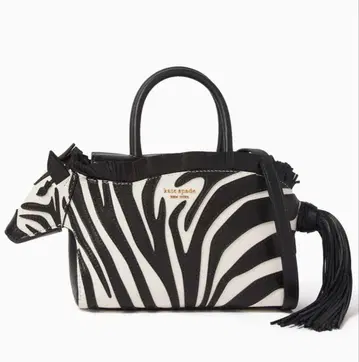 케이트 스페이드 지기 메탈릭 3D 제브라 사첼 핸드백