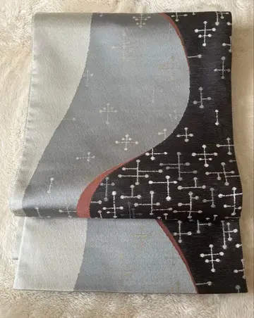 일품 니시진 비단 직조 장인 아오키 토시하루 리버서블 후쿠로 오비