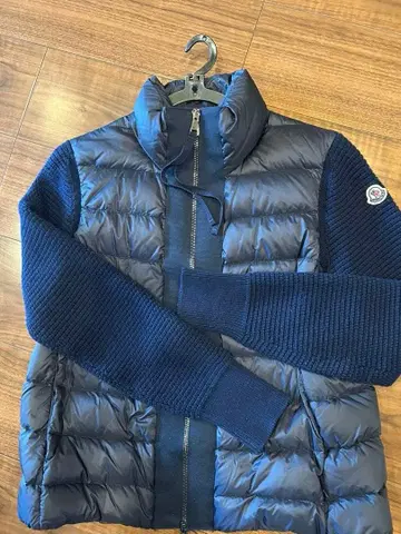 MONCLER 니트 콤비 다운 자켓 네이비 S