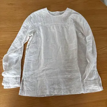 리제타 lisette 아이보리 린넨 핀턱 긴팔 셔츠