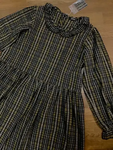 새상품 PINKHOUSE 핑크하우스 원피스 체크 면 소재 프릴