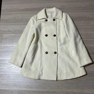 레리안 아이보리 더블 브레스트 울 코트 사이즈 9