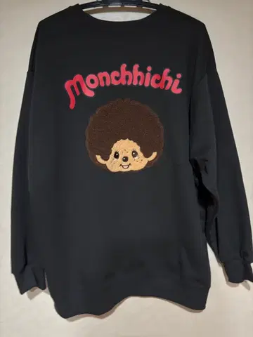 미사용 새상품 Monchhichi 사가 자수 트레이닝복 LL 블랙