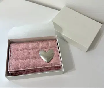 Samantha Thavasa 메탈릭 핑크 퀼팅 접이식 지갑