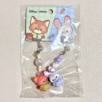 해외 MINISO 주토피아 닉 주디 키링 2세트