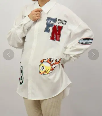 ATC in the attic homme 와펜 빅 셔츠 화이트 L