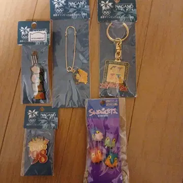 당시물 1998년 나가노 올림픽 헤어핀 키링 핑 배치 등 5종 세트