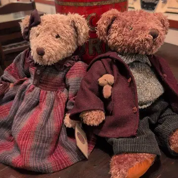 RUSS사 테디베어 페어 빈티지 인형