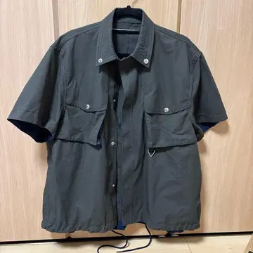 Tamme B.A BLOUSON 반팔 셔츠 블루종 다크 그레이 반팔 셔츠