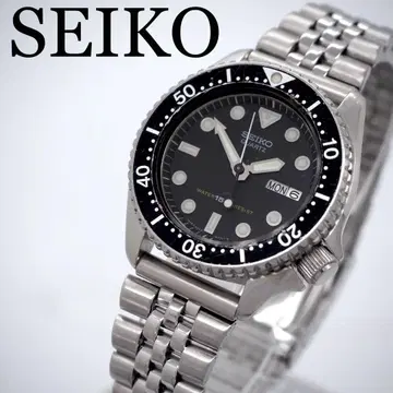 81 가동 SEIKO 시계 남성용 다이버 워치 블랙 데이데이트