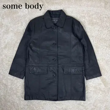 some body 소가죽 카우 레더 코트 하프 기장 블랙 F