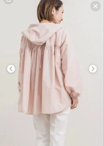 yori 백 개더 발수 후드티 라이트 핑크