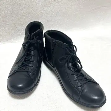 [새상품급] 아킬레스 솔보 가죽 사이드 지퍼 하이컷 레이스업 부츠 블랙