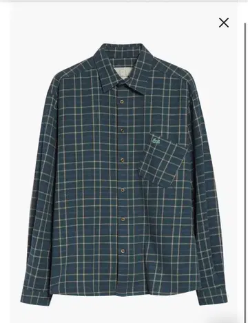 ERL 유니섹스 플래드 오버셔츠 그린 체크 셔츠