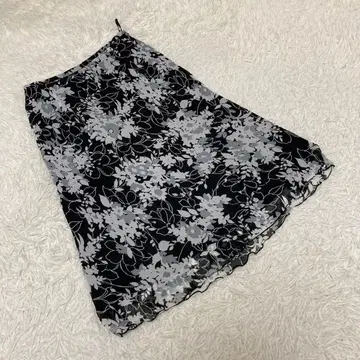 fairnark 페어나크 플레어 스커트 쉬폰 블랙 그레이 사이즈 61