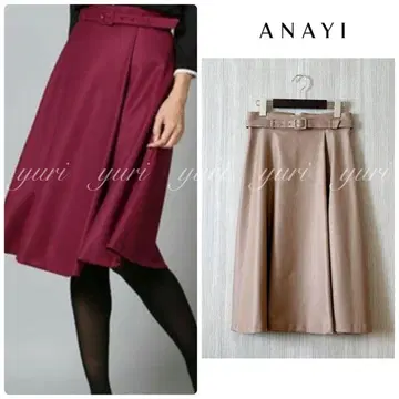 [ 1158 ] 아나이 브라이트 소니 플레어 스커트 베이지