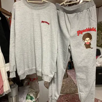 Monchhichi 맨투맨 세트 그레이