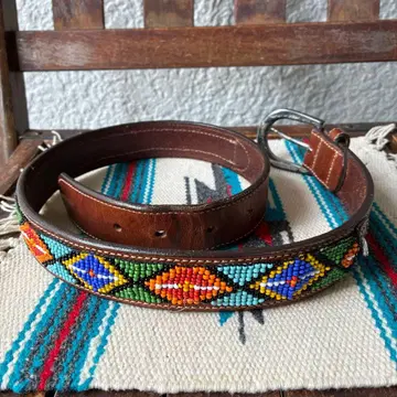 미국 천연 가죽 여성용 가죽 벨트 비즈 사양 구제 의류/히피 뉴욕