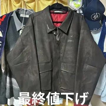 계속 한밤중이면 좋을 텐데. 페이크 레더 자켓