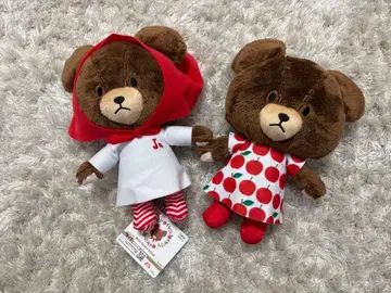 곰 학교 봉제 인형 세트 빨간 망토와 사과 패턴