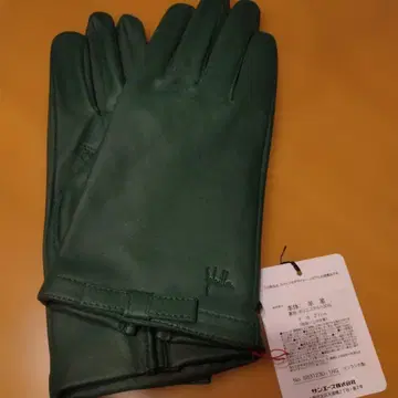 [ 시빌라 ] 그린 가죽 장갑 리본 포함