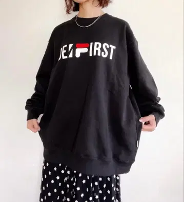 BE FIRST 블랙 맨투맨 L