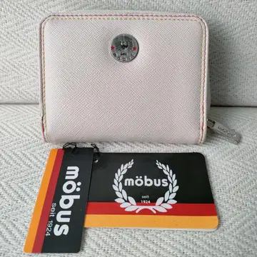 [ 하자품 미사용 ] MOBUS 모브스 이단 라운드 지퍼 지갑 화이트