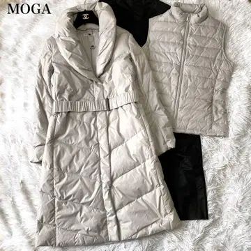 MOGA 이너 다운 포함 숄카라 다운 코트 A라인 벨트 포함