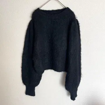 QUEENS COURT 블랙 샤기 니트 2 사이즈