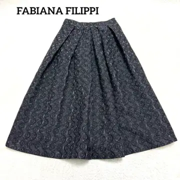 파비아나 필리피 자카드 플레어 스커트 올 패턴 롱 이탈리아제