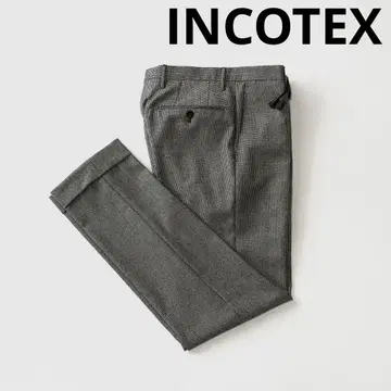 INCOTEX 인코텍스 하운드 투스 울 테이퍼드 팬츠
