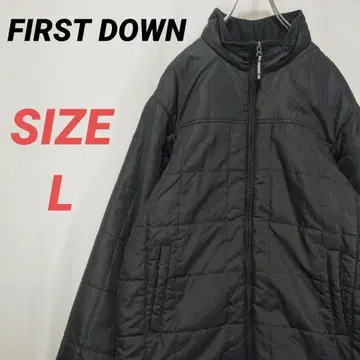 FIRST DOWN 퍼스트다운 블루종 충전솜 남성용 블랙 자수 로고