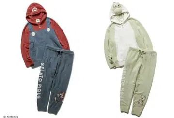 젤라또피케 슈퍼 마리오 후드티&롱 팬츠 세트 남성용 L