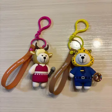 중국 스타벅스 25주년 주토피아 가젤 베어리스타 키링 2개