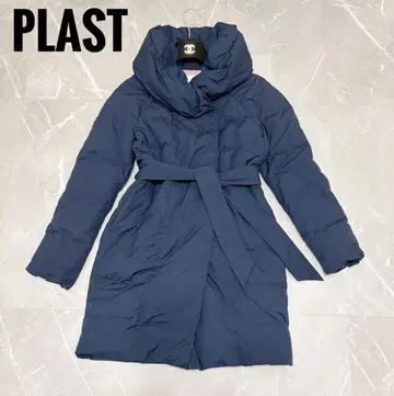 PLST 플라스테 숄카라 허리 마크 롱 다운 코트