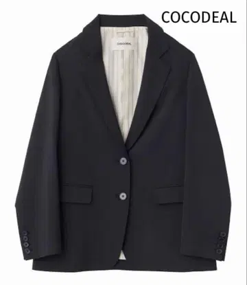 코코딜 스트라이프 디자인 테일러드 자켓 블랙