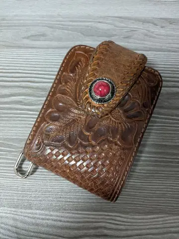 알즈니 ALZUN 천연 가죽 3단 폴더형 지갑 콘초 라이더스 월렛 바이커