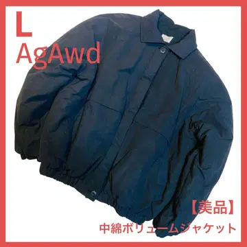 AgAwd 아가우드 볼륨 칼라 블루종 블랙 충전솜 아우터 F