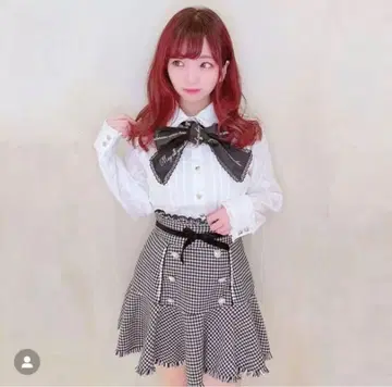 LIZLISA 핸드투스 치마바지 하운드투스 체크 패턴