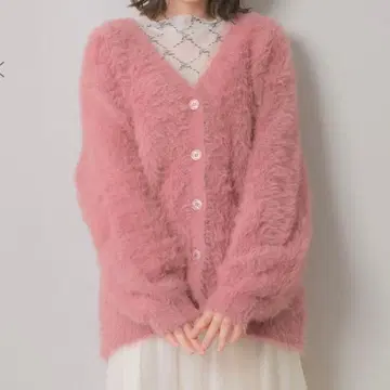 RETRO GIRL 레트로걸 BIG 샤기 가디건 핑크