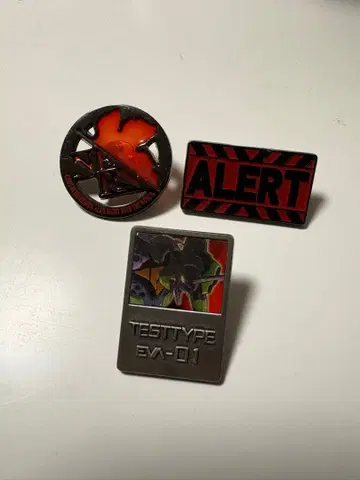 EVA-01 & NERV &Alert 핀 배지 세트