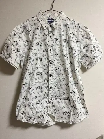 빈티지 AMERICAN RAG CIE 프린트 패턴 반팔 셔츠 L 사이즈