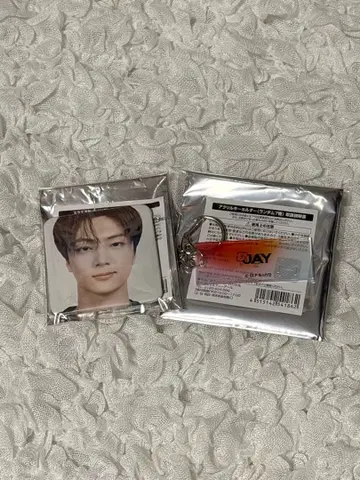 스퀘어 캔뱃지 아크릴 키링 제이 2세트