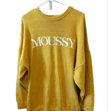 MOUSSY 머스타드 로고 긴팔 스웨터