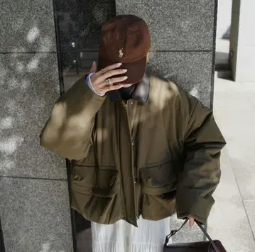 ETRETOKYO 패딩 숏 블루종 KHAKI S