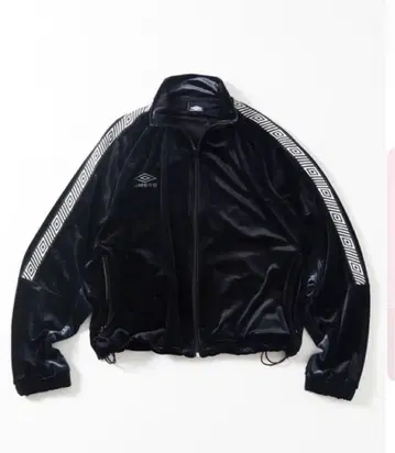 UMBRO 트랙 자켓 저지 벨로아 자수 로고 블랙