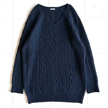 malo 마로 케이블 니트 V넥 니트 캐시미어 100% 사이즈 46