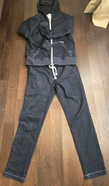 쿠라시키 코지마 데님 후드티 셋업 맨투맨 원단 일본제