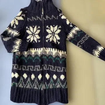 sunaokuwahara 눈꽃 패턴 집업 니트 카우친 남성용