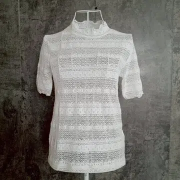 GU 지유 티셔츠 레이스 돌려입기 발군 반팔 화이트(M)